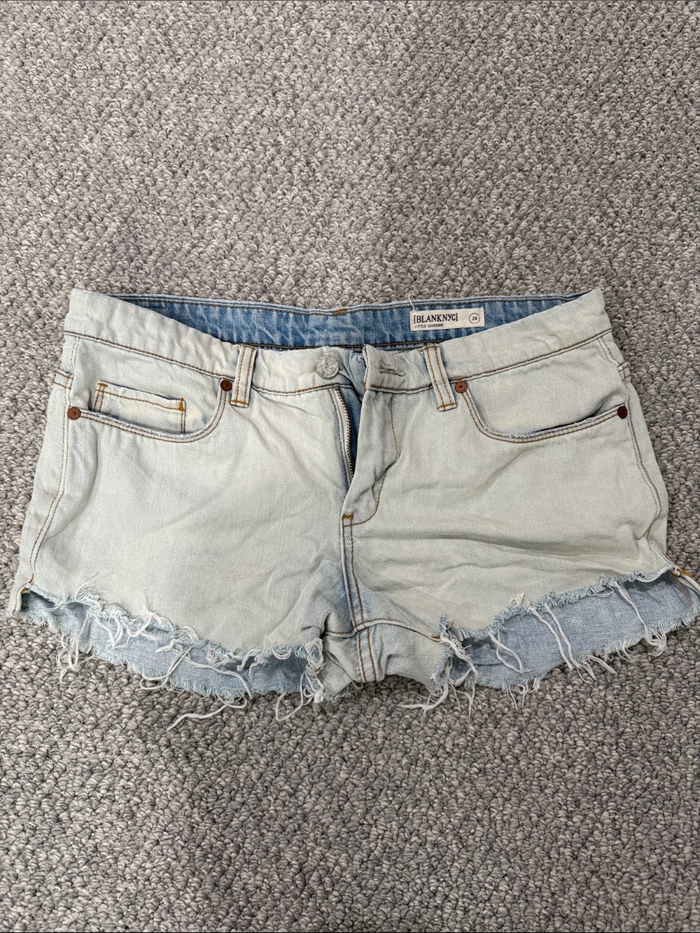 Blank NYC Pale Blue Distressed Denim Cutoff Shorts